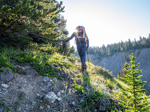 Hiking off trail to Tangle Pass.