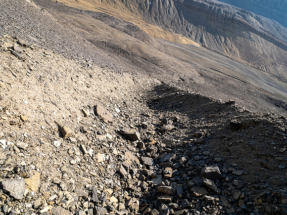 Scrambling up SW slopes of Andover Peak.