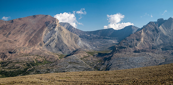 Descending from Tangle Pass into Beauty Creek. Wurzburg ahead.