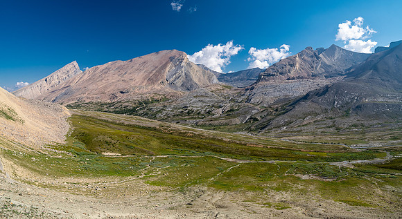 Descending from Tangle Pass into Beauty Creek.