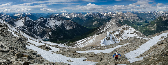 Ascending to the summit ridge.