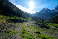 Biking the spur road into the south bowl of Soderholm.