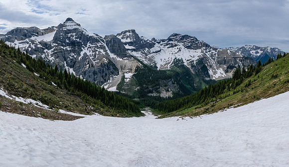 Views back down the ascent gully.