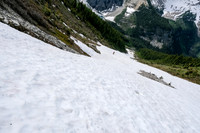 Views back down the ascent gully.