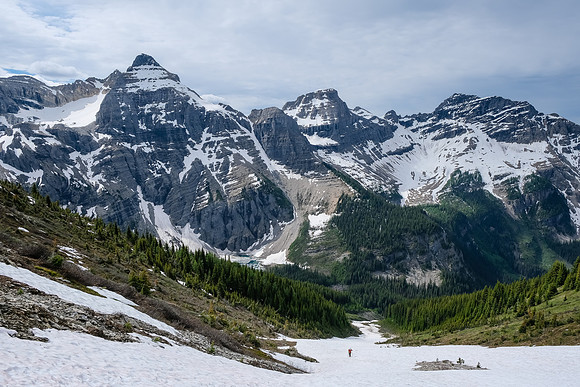 Views back down the ascent gully.