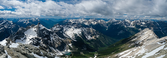 The outlier and tarn at left with Millstone Peak at right of center.