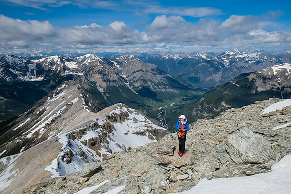 Ascending to the summit ridge.