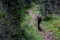 The trail steepens and improves the higher you go.
