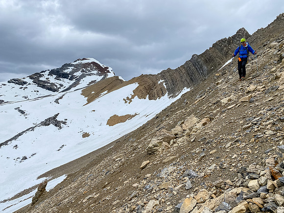 Looking back at Phil descending the SE ridge.