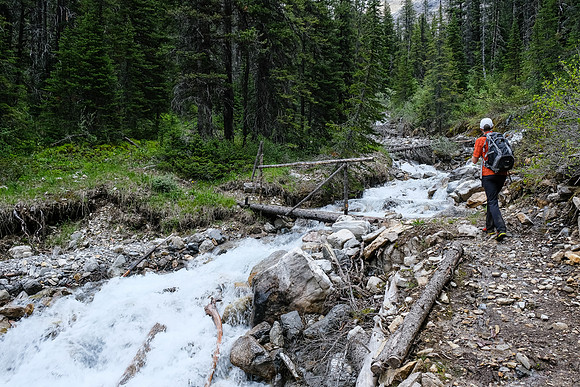 Hiking up beside the Cross River.