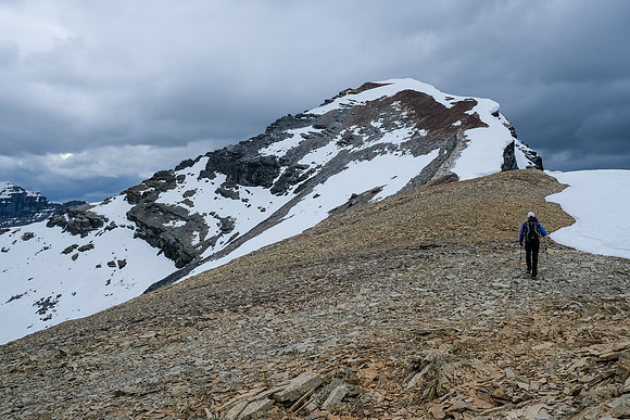 Approaching the summit block.