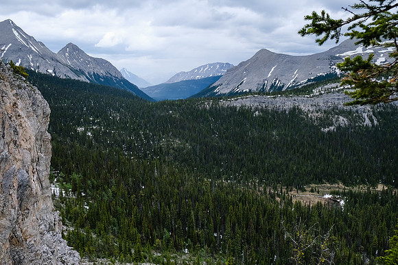 Views over White Man Pass from the headwall.