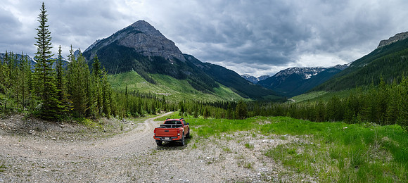 Parked along the Cross River Road.