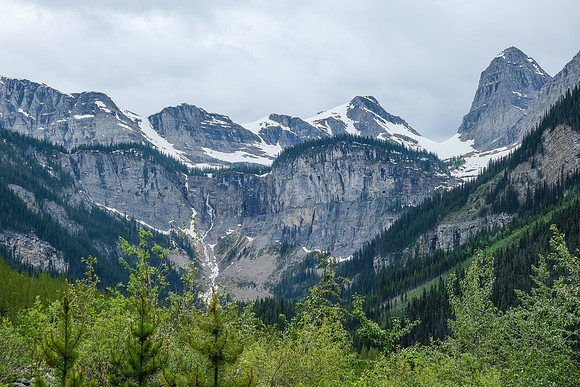 Views back to Talon Peak (R).