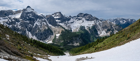 Views back down the ascent gully.