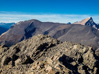 Tangle Ridge (L) and Sunwapta (R) from the summit of Wilcox Peak.