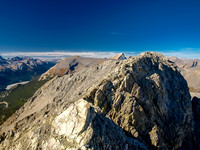Traversing the summit ridge.