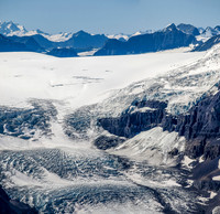 The Athabasca Glacier looks extremely broken this late in the season.