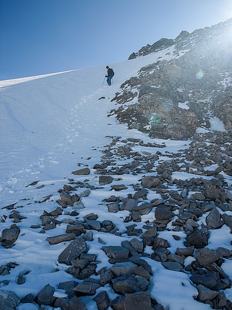 Rod comes off the glacier traverse.