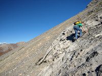 Some hands on scrambling to avoid scree.