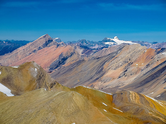 Sunwapta (L) with Brazeau at distant right.