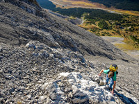 Some hands on scrambling to avoid scree.