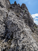 Descending the NW ridge to the col.