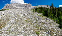 View to the NW2 col from the boulder field.