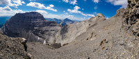 Traversing back under the NE ridge on its south side.
