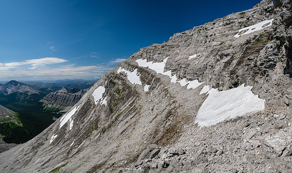 Views back over the face - note all the running water.