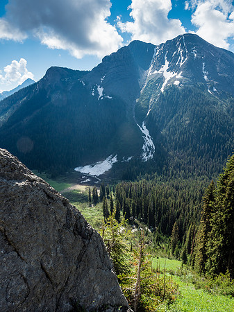Looking down the avy slope.