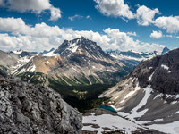 Our first good glimpses of Cross Lake with White Man Mountain rising beyond.