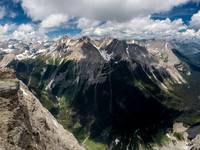 Looking down into the Currie Creek Valley and across to Aurora, Byng and Morrison (L to R).