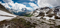 At the bottom of the west face of Mount Currie, looking towards Cross Ridge at right.
