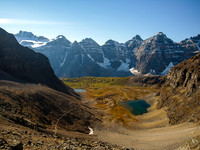 Gorgeous views into Larch valley from Sentinel Pass.