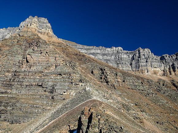 Descending to Sentinel Pass.
