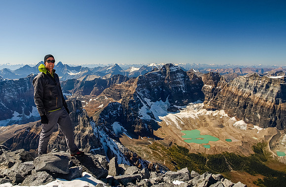 Vern on the summit of Mount Temple.