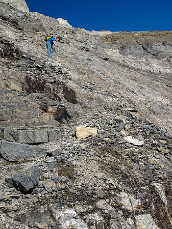 Descending the gray band.