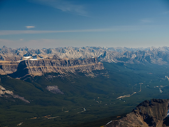 A wonderful view from my perch, of Castle Mountain and Bow Valley favorites like Aylmer and Rundle visible.