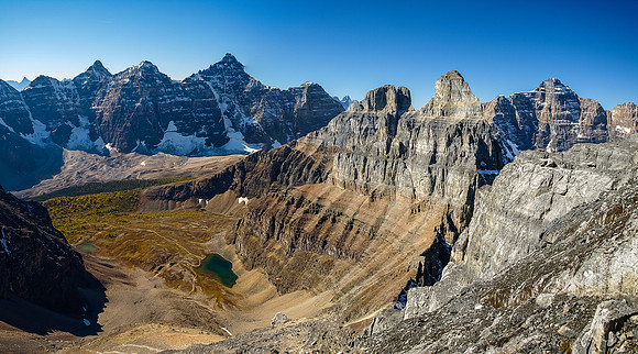 Allen, Tuzo, Deltaform, Neptuak, Eiffel, Pinnacle and Hungabee (R).
