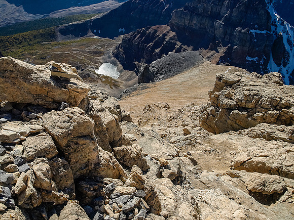 Looking down the yellow band.