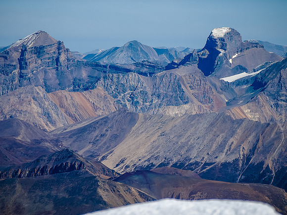 Mount Douglas (L) and St. Bride (R) always looks great in the Skoki region of Lake Louise.