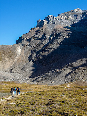 Another view of just how high Mount Temple looms over Larch Valley - it's almost a vertical mile.