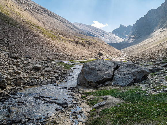 Descending Chortling Marmots creek towards the Siffleur River.