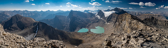 Summit views over the Fuhrer Lakes from the summit of Mount Fuhrer.