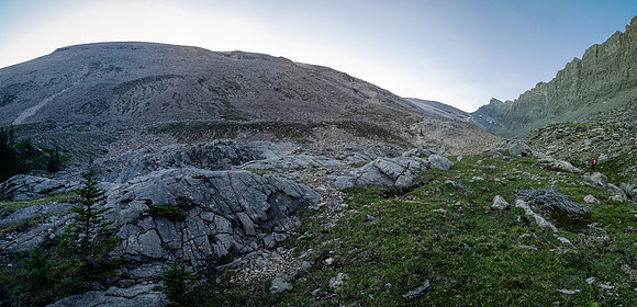 Ascending Chortling Marmots Creek into an upper hanging valley.