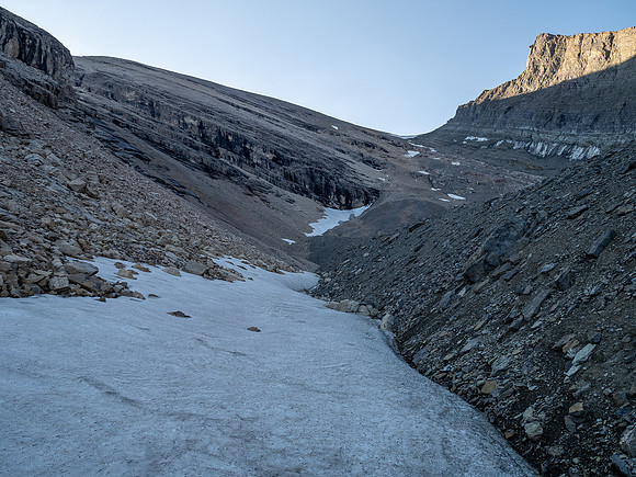 Ascending Chortling Marmots valley to a high col under Mount Fuhrer.
