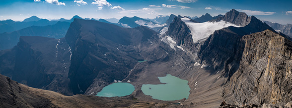 Summit views over the Fuhrer Lakes from the summit of Mount Fuhrer.