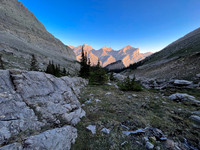 Ascending Chortling Marmots Creek into an upper hanging valley.