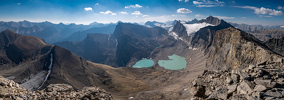 Summit views over the Fuhrer Lakes from the summit of Mount Fuhrer.